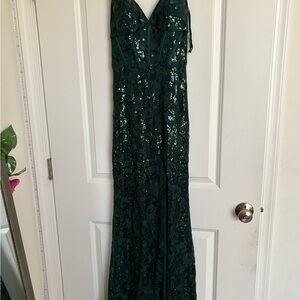 Elegant Green Sequin Gown